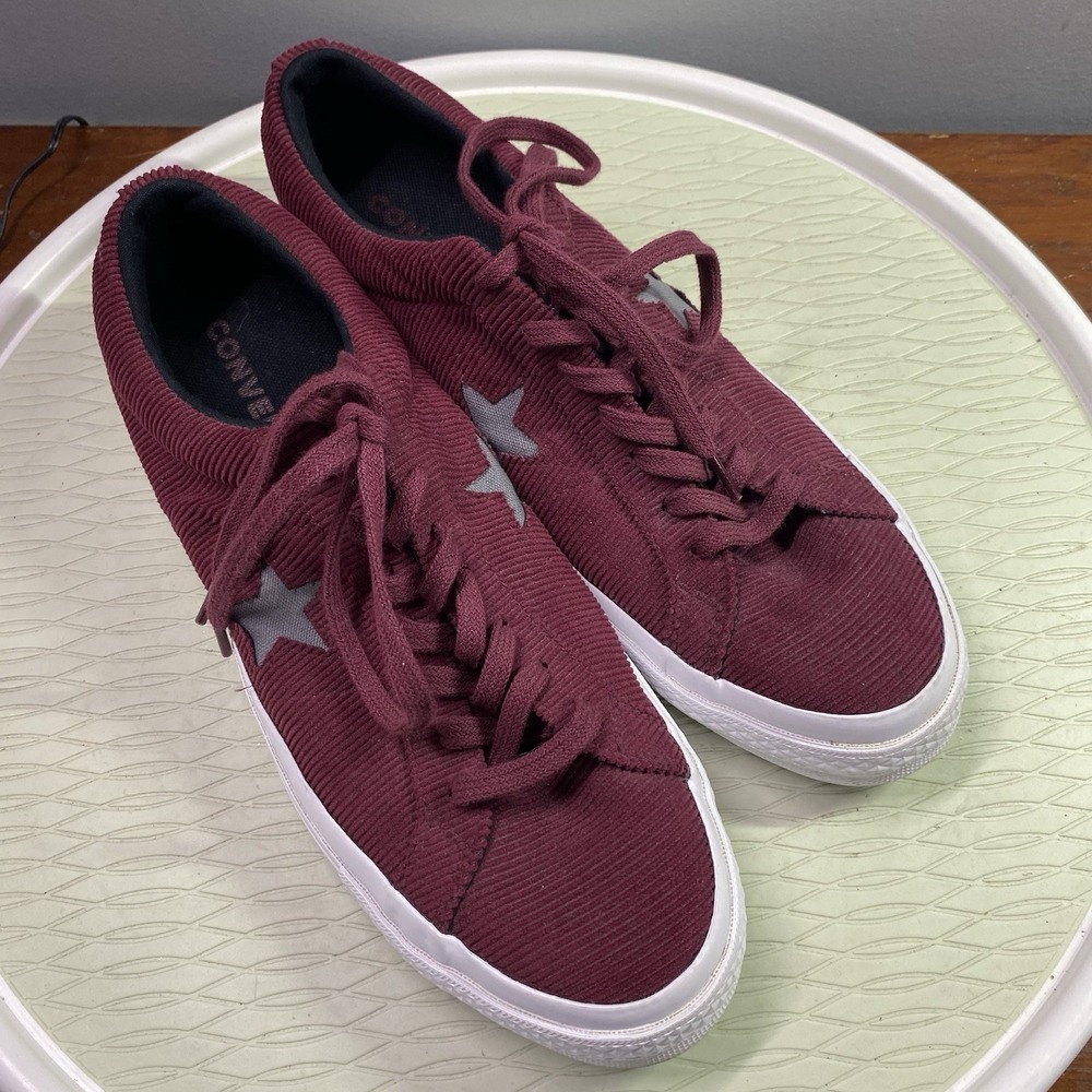 Converse One Star Corduroy Burgundy Skateboarding Sneaker Sz.10 Men‎ 12 Women